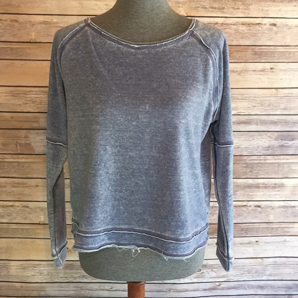 Blue Weathered Sweatshirt Top